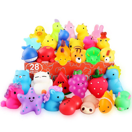 Cuddly Cat Mochi Squishy Set - 28 Pcs Stress Relief Toys
